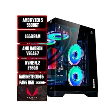 PC Gamer Ryzen 5 5600GT, 16GB RAM DDR4 3200 MHz, NVME M.2 256GB, Gráficos AMD Radeon.