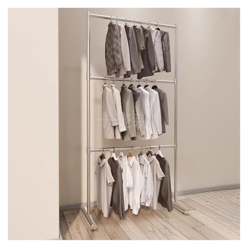 Perchero de metal para ropa de 3 niveles y organizador portátil de boutique
