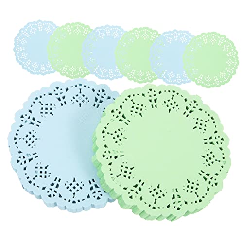 COLLBATH Lace Decorative Paper Coasters Flower Bottom Square Placemats 2 Packs of 200pcs Table Placemats for Setting