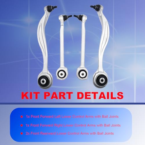 Heyhap 4pcs Front Suspension Kit Control Arms with Ball Joints Sway Bar Stabilizer Link Tie Rod Control Arm Assembly for Mercedes-Benz 2013-2015 GLK250/2.1L 2010-2015 GLK350/3.5L by HEYHAP - Used condition - Image 5