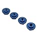 FLMLF 24mm CNC Metal Wheel Tire Adapter Front Rear Tyre Nut Cap 4pcs for 1/5 Scale TRAXXAS X-MAXX XMAXX 6S 8S Truck Rc Car Racing Toys Parts (Blue)