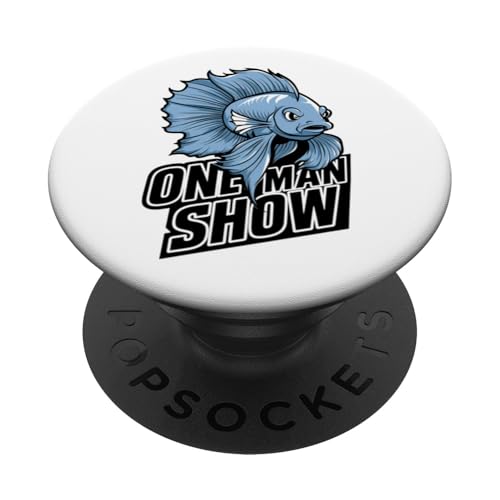 Espectáculo unipersonal de pez luchador Betta splendens azul PopSockets PopGrip Intercambiable