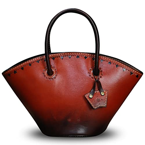 Genuine Leather Small Handbag Satchel For Women Handmade Retro Crossbody Bag Little Purses For Ladies (Red) #TOP1
