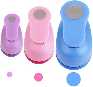 Circle Paper Punches, 3 Pieces Circle Punch, Diy Handmade Circle Punch, Paper Punch Set, Mini Round Paper Punch, Paper Punch Craft Punch for Crafting Scrapbooking Cards Arts(10mm, 15mm, 25mm)