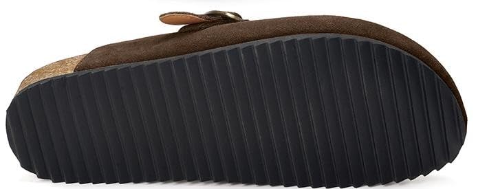 Image of ZUSERIS Suede Clogs for Women Men Wide Width Leather Mules | Soft Cork Footbed,Arch Support,Comfort Potato Shoes