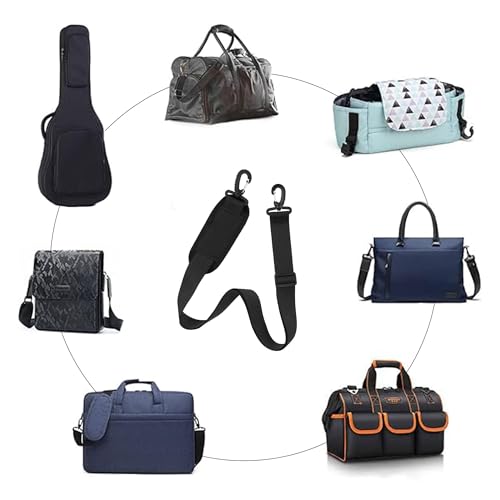 Correa para el hombro de 160 cm, color negro, universal, ajustable, con acolchado grueso antideslizante con mosquetón para equipaje, bolsa de cámara, portátil, bolsa de viaje, bolsa de deporte - imagen 7