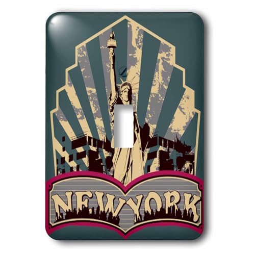 Interrupteur à bascule vintage New York plaque décorative murale haut de gamme