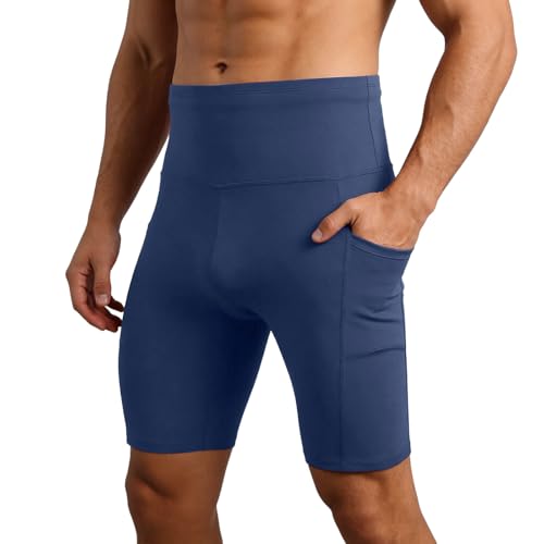 Pantalones cortos de compresión para hombre, de secado rápido, elásticos, con bolsillos, pantalones de entrenamiento, transpirables, mallas para correr, pantalones de ciclismo, calzoncillos