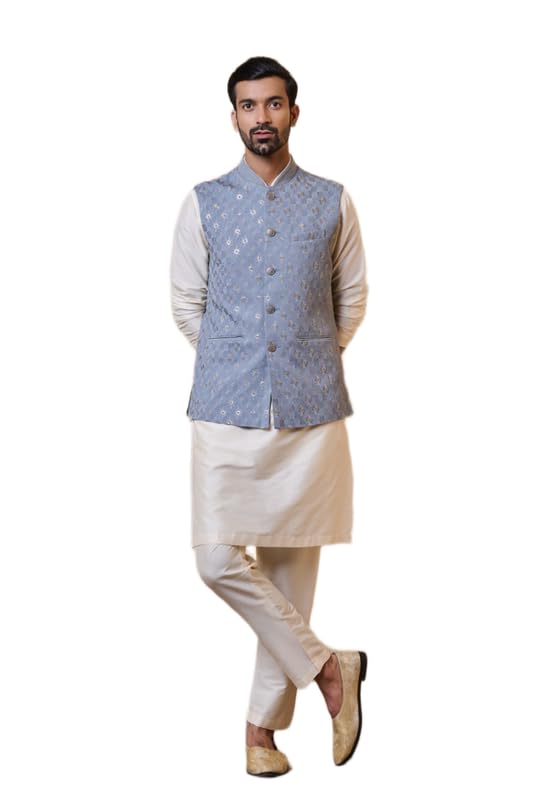 Medium Grey Georgette Embroidered Single Bundi | Ethnic WEAR | Medium Grey | XS-image-7