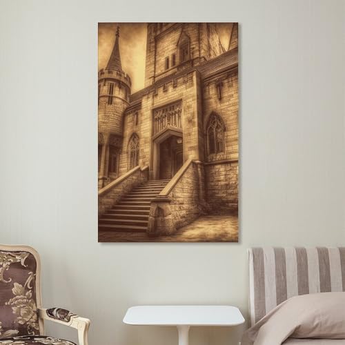 Toile murale vintage château médiéval pour une ambiance chambre cocooning - 7