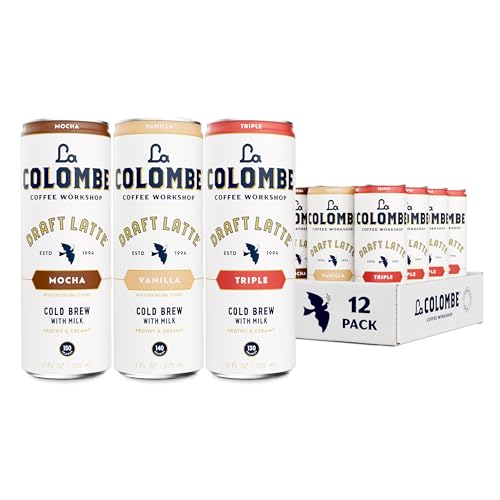 La Colombe draft Latte Variety Pack, 11 fl oz cans (Pack of 12), Includes Triple, Vanilla & Mocha Latte, Coffeehouse Quality, Ready-to-Drink, On-the-Go