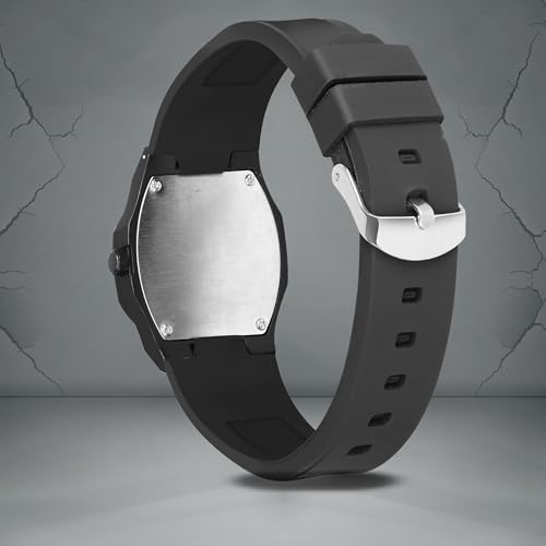 Image of CERO Men's Black Analog Watch | Lightweight Silicone Strap | Arabic Numerals & Minimalist Dial | Casual & Stylish Wrist Watch