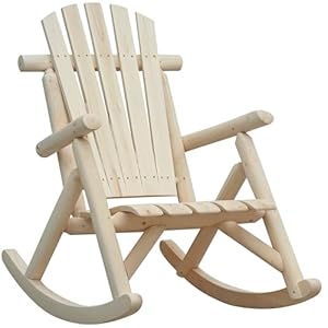 Outsunny Schaukelstuhl Schwingsessel Schaukel Gartenstuhl Relaxstuhl Tannenholz Natur