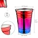 Party Cups, Kereda Rainbow Cups for Party 16oz. Stainless Steel Cups Premium Drinking Glasses Unbreakable Colorful Tumblers BPA Free Eco Friendly (Pack of 5)