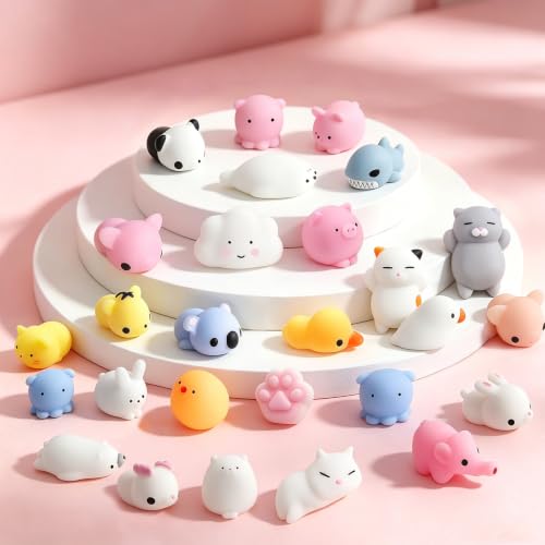 Amaza Mochi Squishy Set, 36 Stück Kawaii Squishies Mitgebsel Kindergeburtstag,Ostern, Squeeze Toy für Kleine Geschenke für Kinder,Spielzeug für Give Aways Kindergeburtstag Gastgeschenke Party Favors