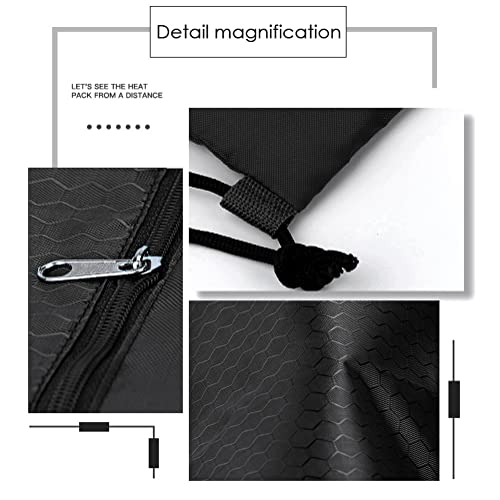 Drawstring Backpack Bag, Waterproof Draw String Back Sack With Zip Pocket, Gym Drawstring Bags Swim Bag For Men Women (Black, Upgraded) #TOP6
