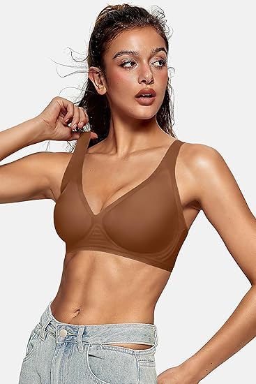 Image of JellyLift Seamless Wireless Jelly Bra for Women | No Underwire, Deep V Invisible T-Shirt Bra | 360 Jelly Support, Adjustable Straps | S-3XL