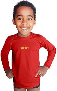 Camisa Praia Piscina Proteção UV50+ Masc Run Kids Logo - Vermelha - 6 anos