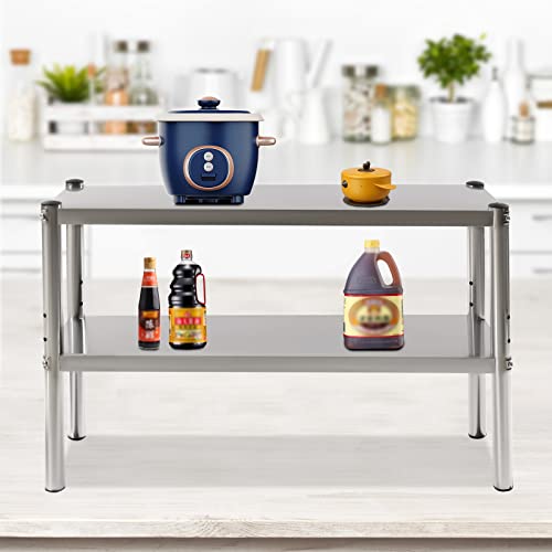 Double Overshelf, 12\" X 36\"Height Adjustable Commercial Overshelf Double Tier Stainless Steel Overshelf for Prep & Work Table in Kitchen, Restaurant & Home