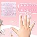 Kawyehu Kids Press on Nails Children Fake Nails 72PCS Artificial Nail Tips Adhesive Full Cover Short False Fingernails for Girls Kids Nail Decoration (French Donut Heart)