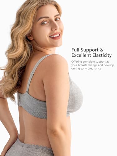 HBselect 3 Pcs Schwangerschafts Still BH Nahtloser Still-BH mit zusätzlichen BH-Verlängerungen Stillen und Schlaf Ohne Bügel für Damen