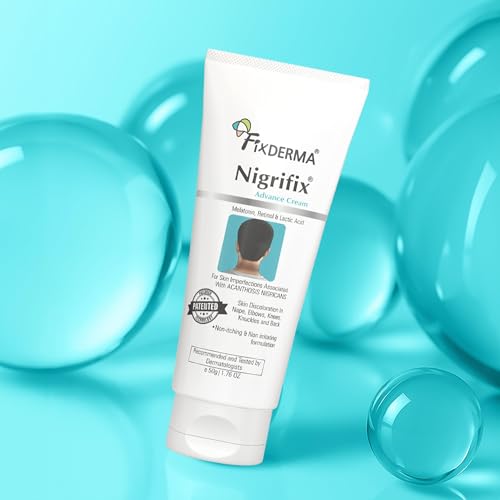 Image of Fixderma Nigrifix Advance Cream for Acanthosis Nigricans with Melatonin, Retinol & Lactic Acid | For Dark Body Parts like Neck, Ankles, Knuckles, Armpits, Thighs & Elbows | Dermatologist Tested - 50g