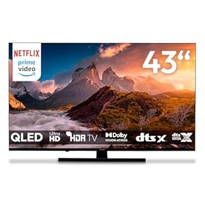 MEDION 108 cm (43 Zoll) QLED Fernseher (Smart TV, 4K, Dolby Vision HDR, Prime Video, Disney+, Dolby Atmos, DTS X, kompatibel mit Google TV, PVR, Bluetooth, MD 843700)