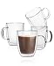 BTäT- Insulated Coffee Mug, Coffee Glass, Set of 4 (16oz, 500ml), Double Wall Glass Coffee Cups, Tea Cups, Latte Cups, Glass Coffee Mug, Beer Glasses, Latte Mug, Clear Mugs, Glass Cups, Glass Tea Mugs