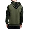 MANLUODANNI Men's Pullover Hoodies Hooded Sweatshirt Camo Patchwork Top Casual Hoody with Kangaroo Pocket Army Green XXL #3