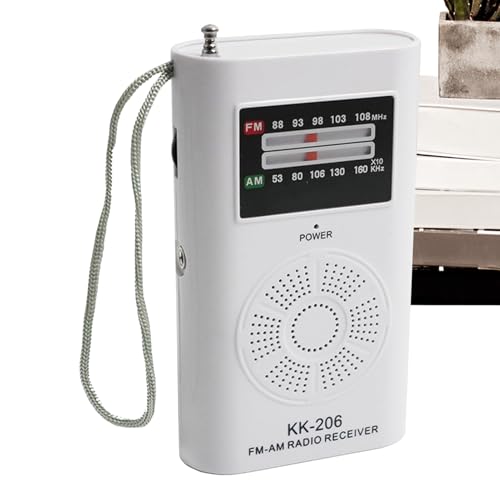 Yakermur Tragbares AM/FM-Radio Weiß