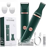 💚【Kit de recortadora eléctrica 2 en 1 para mujer】El recortador corporal aporta un afeitado de cabello cercano y cómodo a tus brazos, piernas, cuerpo, axilas, espalda, etc. El cabezal recortador de bikini para un afeitado seguro en la zona del bikini. 3 tipos de peines guía (2 mm/3-6 mm/9-12 mm), que satisfacen diferentes necesidades de longitud de corte de cabello.