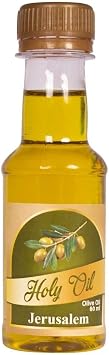 Holy Virgin Olive Oil Bottle from Jerusalem Holy Land for House Blessing Anointing & Prayer Altar Lamp Blessed in Church of the Holy Sepulcher Christian Gift 2.02 fl.oz/60ml
