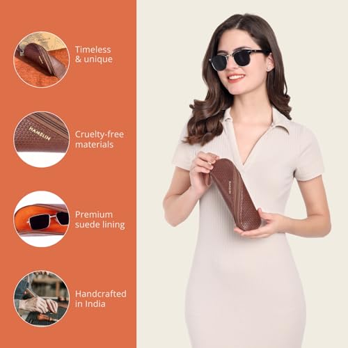 Image of HAMELIN Sunglasses Case With Zipper | Keeps The Sunglasses Safe From Scratches, Dirt | Eye Glass Box & Spectacle Case For Men & Women | Eyewear Carrying Case For Easy Travel & Outings