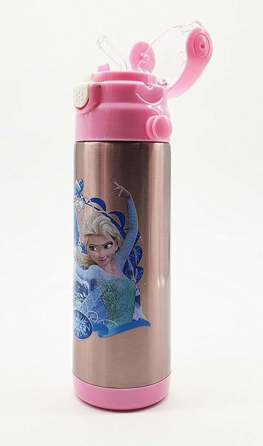 Image of 3D Cartoon Printed Double Layer Stainless Steel Sipper| Water Bottle for Boys & Girls| School, College & Tuition Drinkinware Cups for Children & Adult (Frozzen 2)