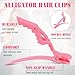 Havawish 12 Pcs Alligator Clips for Hair Styling Matte Alligator Crocodile Clips for Women Hair Sectioning(Pink)
