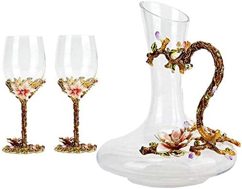 ウイスキーデカンタアドール エナメルクラフトデカンター2エナメルワイングラス ワインブリーザーカラフェワインデカンター 鉛