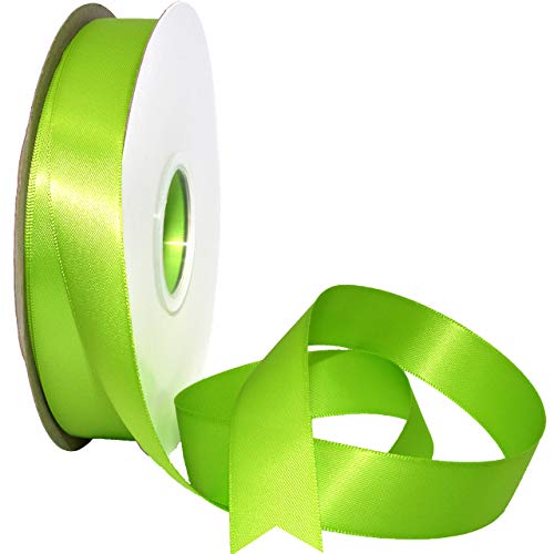 Image of Morex Ribbon 088 Double Face Satin Ribbon, 7 /8 Inch by 50 Yards, Jasmine Green
