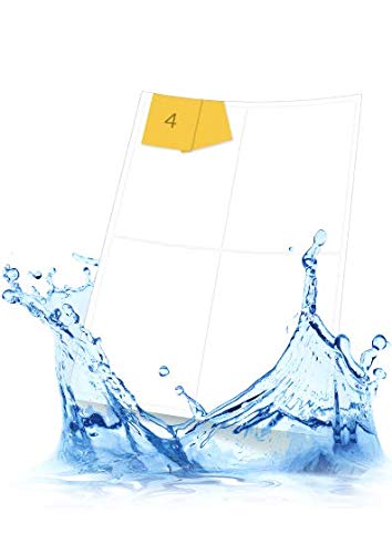 A4Labels White Waterproof Polyester Labels, 4 Rectangle Plastic Labels Per A4 Sheet, 20 Sheets of 99 x 139 mm, 80 Durable Labels