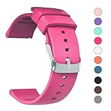 JIELIELE Compatible 22mm Wristbands, Silicone Watch Band Straps Accessory for Samsung Gear S3 Frontier/Classic/Gear 2 / Galaxy Watch 46mm / Fossil Q Wander/Huawei Watch GT (Rose Red, 22mm)