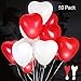 Produktbild GIGALUMI LED Herz Luftballons 50 Stück Rot und Weiß Leuchtende Luftballons LED Herzballons für Hochzeit Valentinstag Weihnachten Geburtstag Party Deko