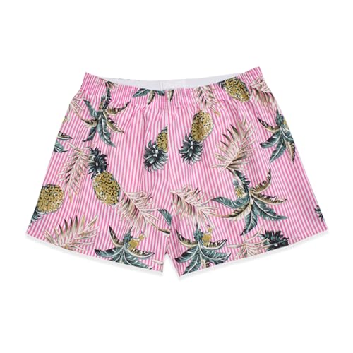 Cinvik Boxer Shorts for Women Loose Organic Cotton Pajama Bottoms Short Coconut Tree Fashion Pj Boxer for Women XL