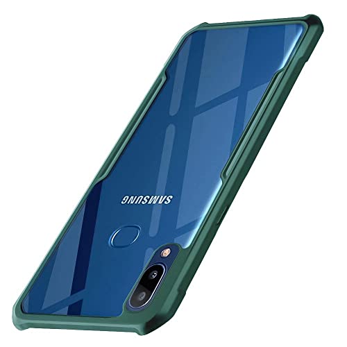 Image of WOW IMAGINE Shock Proof Clear Protective Back Case for Samsung Galaxy A10s | Galaxy M01s - AirEDGE Technology | 360 Degree Camera Protection | Transparent Hybrid Back Case Mobile Cover - Green
