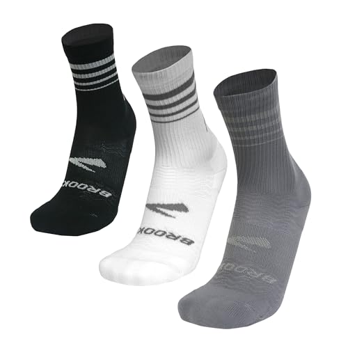 Brooks Run-In Crew Socks 3-Pack, Athletic Running, Medium