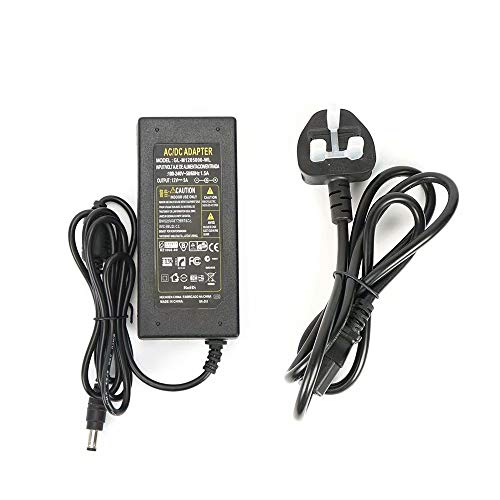 Netzteiladapter, 12 V, 5 A, 60 W, AC 100–240 V auf DC 12 V, Netzadapter, Ladegerät, Transformator für LED-Lichtstreifen, CCTV-Kamera Netzteiladapter, 12 V, 5 A, 60 W, AC 100–240 V auf DC 12 V, Netzadapter, Ladegerät, Transformator für LED-Lichtstreifen, CCTV-Kamera