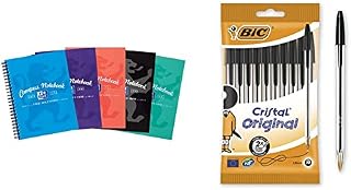 Oxford Campus, A5 Notebook, Lined, 140 Page, Pack of 5, Assorted Colours Marine