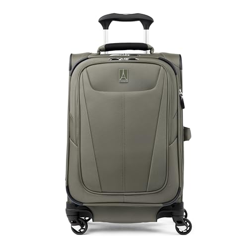 Image of Travelpro Maxlite 5 Softside Expandable Luggage with 4 Spinner Wheels, Lightweight Suitcase, Men and Women, Slate Green, Compact Carry-on 20-Inch