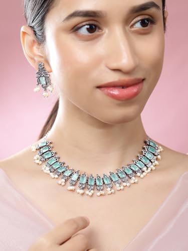 Image of Rubans Oxidised Necklace Set Jewellery Gift for Women & Girls