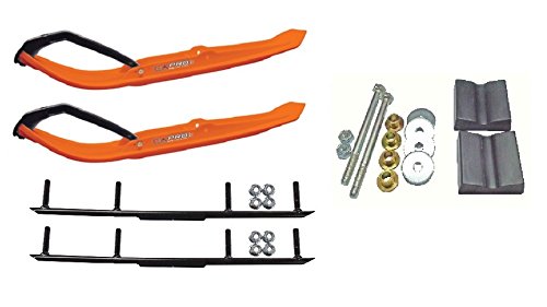 C&A Pro Orange MTX Snowmobile Skis w/ 4