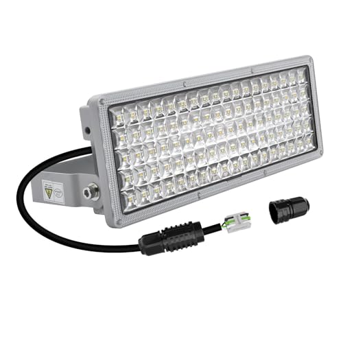 Kekeou LED Flood Light Outdoor 100W Stadium Lights 14000LM Super Bright Field Lights 6500K IP67 Waterproof Adjustable Angle Baseball Arena Light for Yard House