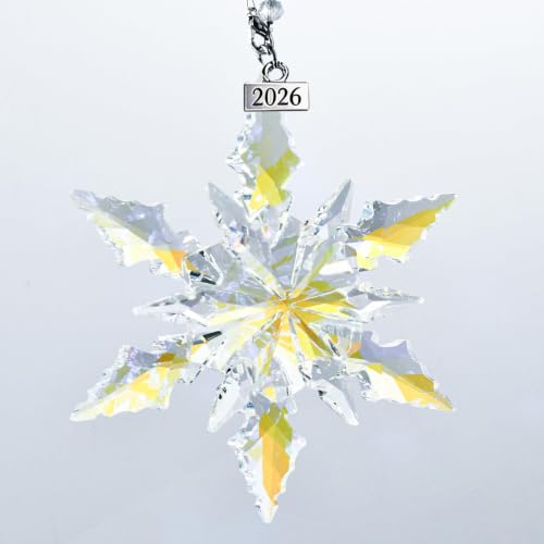2026 Edition Crystal Snowflake Ornament Christmas Tree Ornament Home Decor Gift